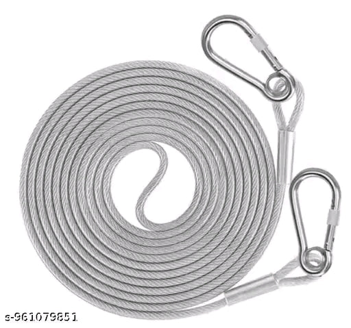Stainless steel Clothsline with carabinar hooks