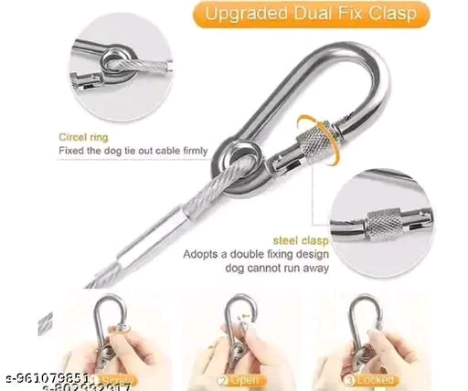 Stainless steel Clothsline with carabinar hooks